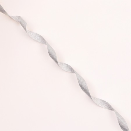Plastic tape with glitter "Tiffany", 1.2cm x 45m, silver-2