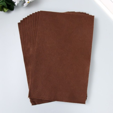 A set of felt 20x30 cm, soft, 1.4 mm, 10 sheets, brown