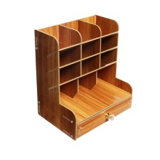 Organizer-Claus desktop DEVENTE. Academy 21 x 15 x 25.5 cm, MDF, natural, cardboard box