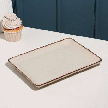 Pearl dish, 23 × 17cm, beige, porcelain