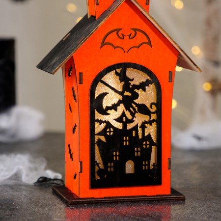Decor with backlight "Fear Castle" 8 × 14 × 26 cm-2