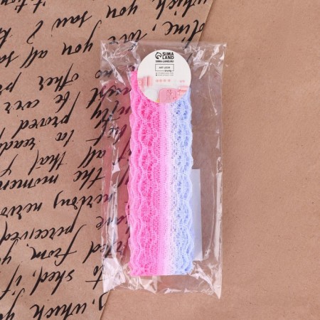 Capricon lace "Gradient", 28 mm × 10 ± 1 m, pink/lilac # 6 color-3