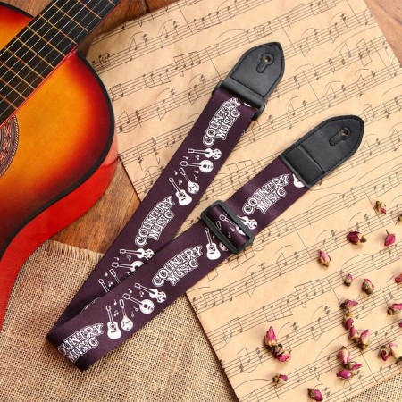 Guitar belt, black, tools, length 60-117 cm, width 5 cm-5