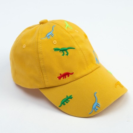 Children's cap "Dinosaurs" minku yellow color, rn 50