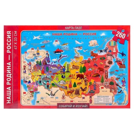 Pazle map "Our Motherland-Russia", 260 elements, mix-1