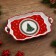 New Year! New Year's ceramic dish "Gingerbread men", 23x13x2.5 cm, white color