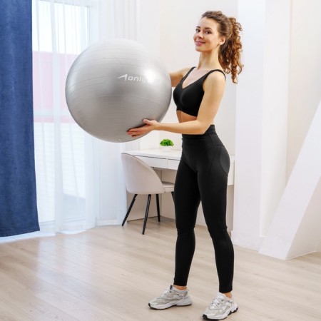 Fitball ONLYTOP, D = 75 cm, 1000 g, anti -wings, color gray-8