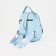Women's backpack of artificial leather with lightning, 1 pocket, blue color