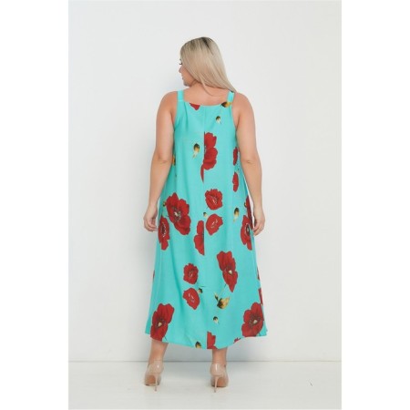 Female dress, size 64, turquoise color-3