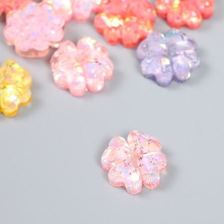 Decor for creativity plastic "Flower from hearts" mix d = 1.8 cm-1