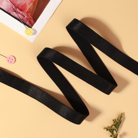 Glaps for straps, shiny, 15 mm, 10 ± 0.5 m, black color