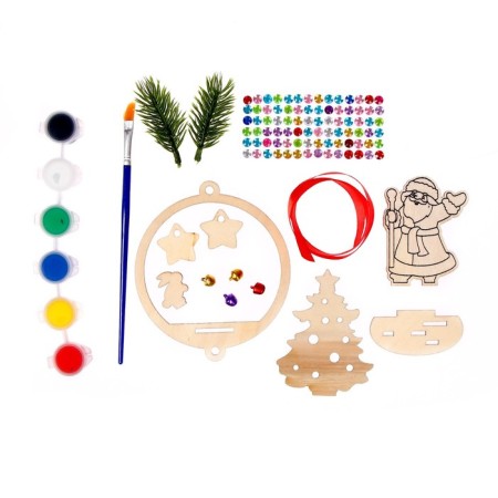Set for creativity "Christmas tree decorations", suspension with Santa Claus-2