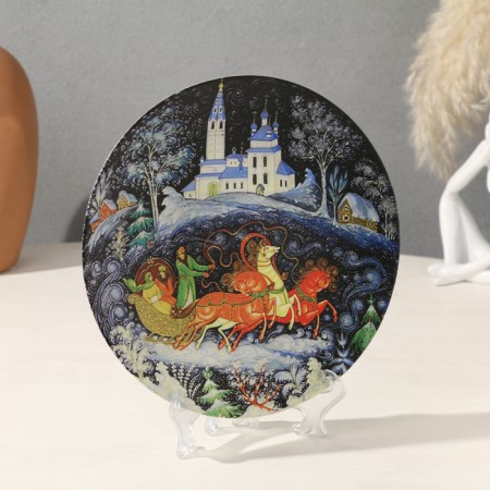 Decorative plate "Troika", D = 20 cm-1