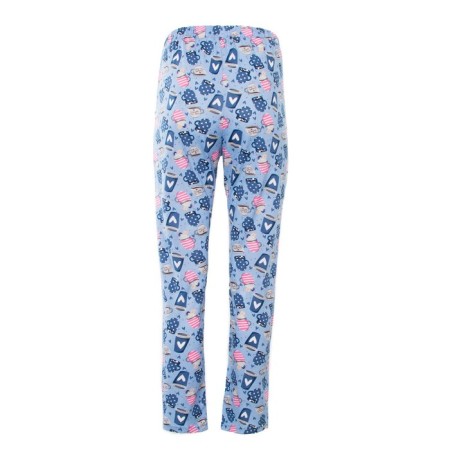 Female trousers with print, blue color, size 54-2
