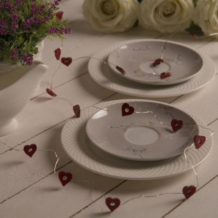 Garland “thread” 2 m dews with nozzles “heart”, IP20, silver thread, 20 LED, warm white glow, AAX2-1