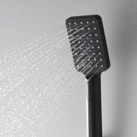 Shower watering can Wasserkraft A130, 3 modes, ABS plastic, black-2