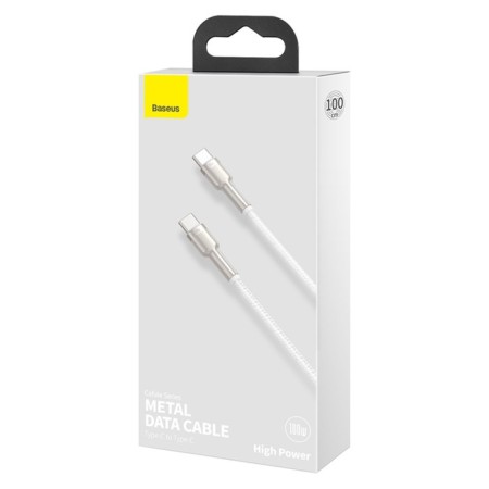 Cable Baseus, Type-C-Type-C, 5 A, 100W, 1 m, white-10