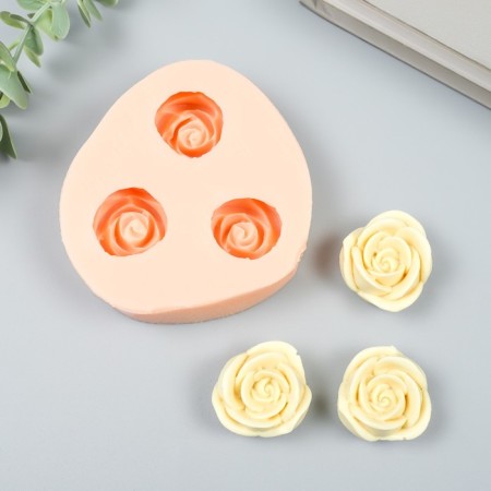 Silicone Mold "Three Roses" 3.2 cm