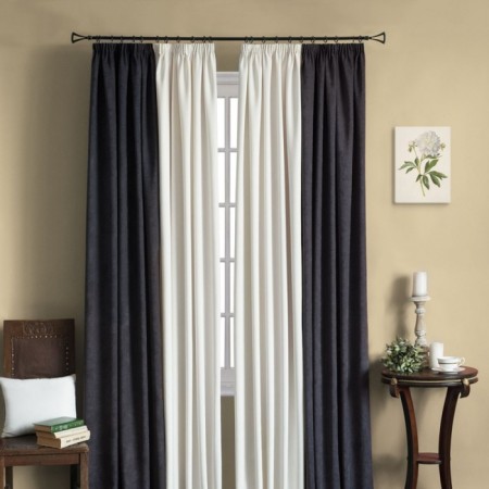 Kerti curtain set, 2x200x270 cm size, dark gray/white color