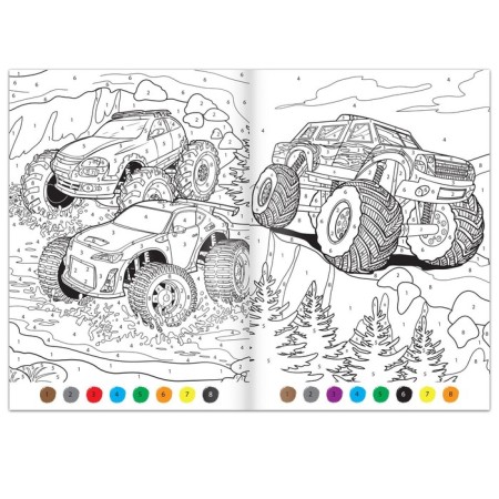 A set of coloring in numbers “for boys”, 4 pcs., 16 pp.-2