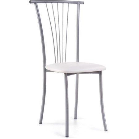 Grigori Metal Metal/Ecokozha, gray/white 40x50x93 cm stool