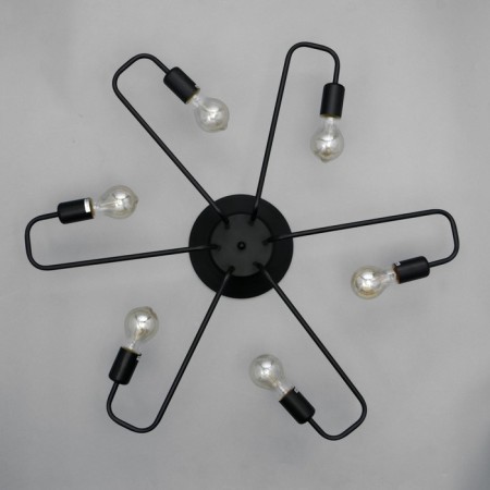 Caust "Claud" 6x40W E27 Black 82x82x16 cm Bayerlux-4