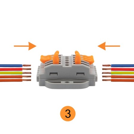 Terminal of QMS 222-425p Passing 5 poles, with an mounting platform (0.08-4 mm²), gray (20 pcs.-5