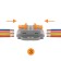 Terminal of QMS 222-425p Passing 5 poles, with an mounting platform (0.08-4 mm²), gray (20 pcs.