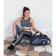 Sports bag with lightning, long belt, dark blue/black color