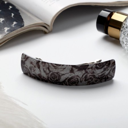 Hair hair clip "Silver Night" 8 cm, black-silver