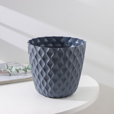 Pot for flowers with a “Wave” pallet, 2.5 l, d = 17.5 cm, color gray color-1