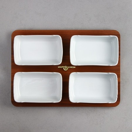 Menzhitsa "Ocean", 4 pcs: 350 ml, wooden base, porcelain, Iran-3