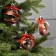 A set of Christmas tree balls "Balls with spruce cones" 3 pcs., Battery, 5 LED, glow warm white