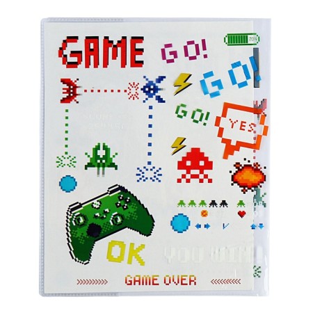 Set of covers PVC 213 x 355 mm, 140 μm, 3 pieces, Level Up Game, for a diary and notebooks-3