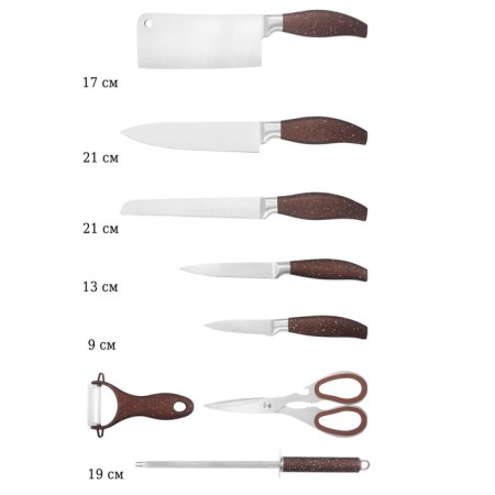 Lenardi knife set, on a stand, 9 items-2