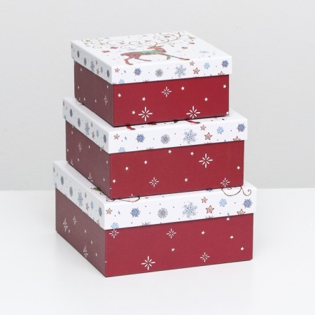 A set of boxes 3 in 1 15.5x15.5x7.5 - 18x18x8.5 - 20x20x9.5 cm.-1