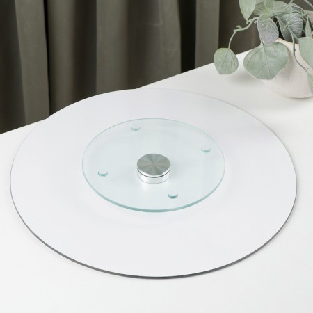 Glass stand for a cake rotating Magistro "Expressionism", D = 32 cm, color gray color-2
