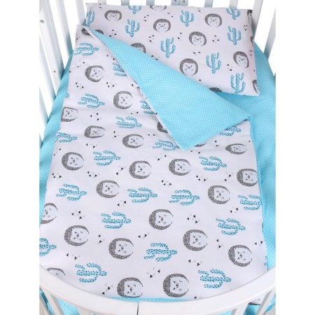 Bed linen baby, size 75x125 cm, 112x147 cm, 40x60 cm, hedgehog print, calico-1