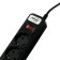 Luazon Lighting network filter, 6 outlets, 1.8 m, 2200 W, 3 x 0.75 mm2, 10 A, 220 V, black
