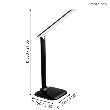 CAUPO table lamp, 1x2.9W LED, 3500-4500K, 280LM, black color-1