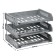 A set of horizontal boots for paper with wide loading "City", 3 pieces, on metal rods, gray