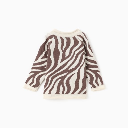 Jumper knitted baby i zebra growth 80-86 cm, milk-3