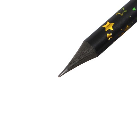 Pencil Black Score HB, black body with a pattern, sharpened, with Acrylic Straza, Mix-7