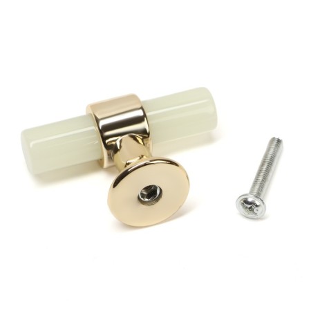 Handle button Cappio PK106, D = 12 mm, plastic, phosphorus/gold color-4