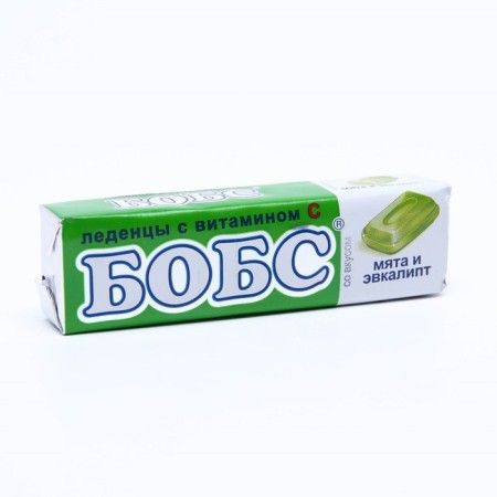 Bobs mint with eucalyptus, vitamin C, 10 pcs. packaged
