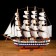 Souvenir medium -sized "Kalhas" ship, sides of a tricolor, white sails, mix, 50x45x9 cm