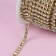 Chain with rhinestones, metal, glass, 3.5 mm, 9 ± 1 m, gold color