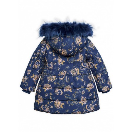Coat for girls, height 98 cm, dark blue color-1