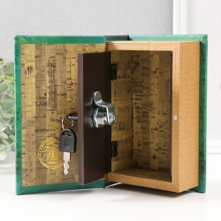Safe wood leather "My Napoleonic plans with elements" 17x11x5 cm-2