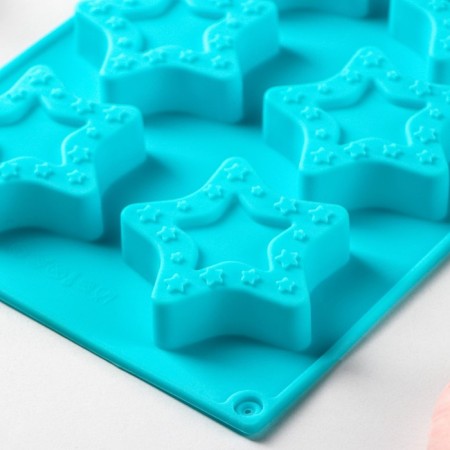 Baking shape of the “stars”, silicone, 8 cells, 29 × 16 × 2 cm, cell 6.3 × 6 cm, depth 1.7 cm-4